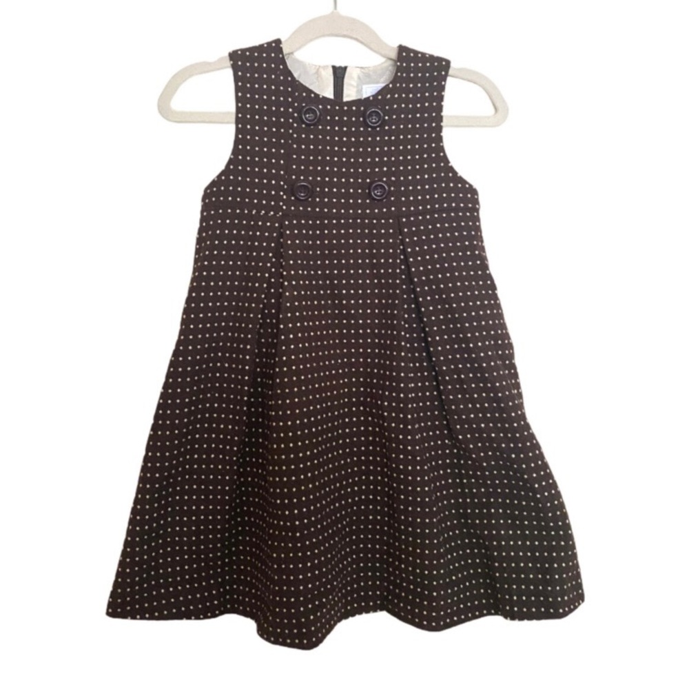 Tartine Et Chocolat Polka Dot Wool Blend Pinafore Dress | 4A